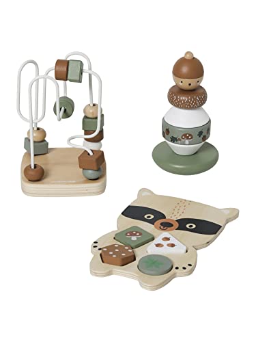 VERTBAUDET Coffret 3 Jeux d'éveil Green Forest en Bois Multicolore TU