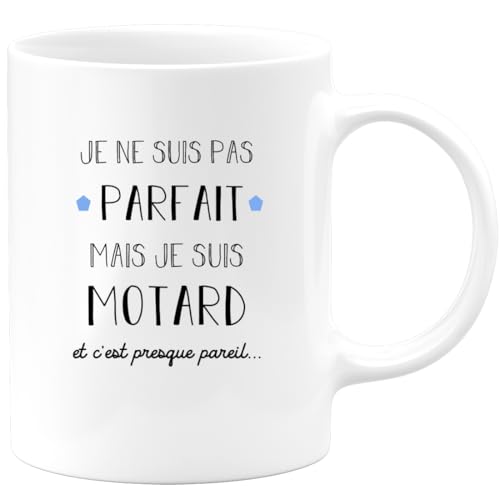 quotedazur - Mug Je Ne Suis Pas Parfait Mais Je Suis Motard - Cadeau Motard Anniversaire, Saint Valentin, Homme Fan Moto, Amour Couple Tasse Biker