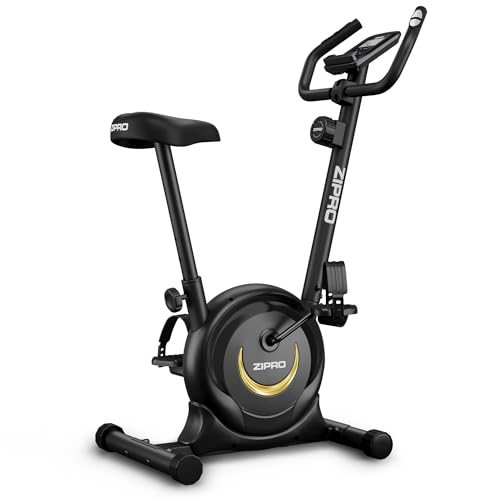 ZIPRO One S Vélo d'appartement - Résistance magnétique, Fonctionnement silencieux, Confort réglable, Écran LCD, Mesure du pouls, Calories, Design compact, Support smartphone, Max 110 kg