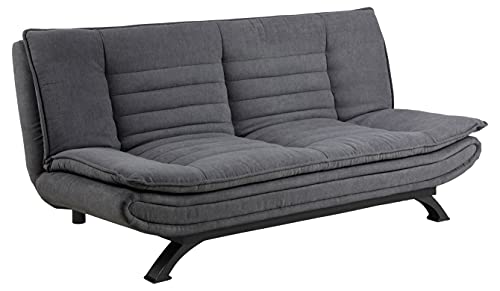 AC Design Furniture Jasper canapé-lit, l : 196 x H : 91 x P : 96 cm, gris foncé/noir, tissu/métal