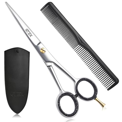 Ciseaux Coiffure Professionnels Par GTEX - 6,5 Pouces Ciseaux de Coiffure en Acier Inoxydable à Haute Teneur en Carbone - Ciseaux Cheveux Kit Coiffure Hommes et Femmes - Ciseau Coiffeur Hair Scissors