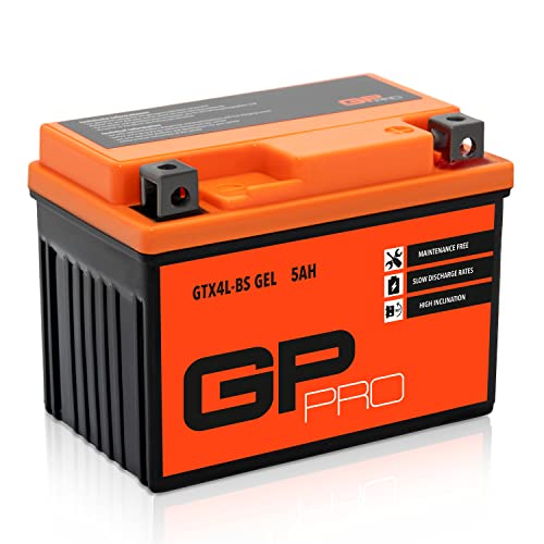 GP-PRO GTX4L-BS 12V 5Ah GEL Batterie de démarrage (semblable à YTX5L-BS / YTX4L-BS) (Sans entretien / Scellé) Scooter Accumulateur