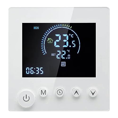 Thermostat WiFi pour chaudière à gaz,Thermostat Wi-Fi Écran LCD Programmable avec Alexa Google Assistant et App pour le Téléphone…