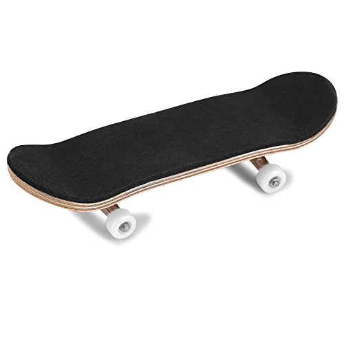 MAGT Skateboard Bois Skateboard Finger, 1Pc 5 Couches en érable en Bois + en Alliage Fingerboard Finger Skateboards avec boîte réduire la Pression, détendre Votre Cerveau, Cadeaux pour Enfants(Blanc)