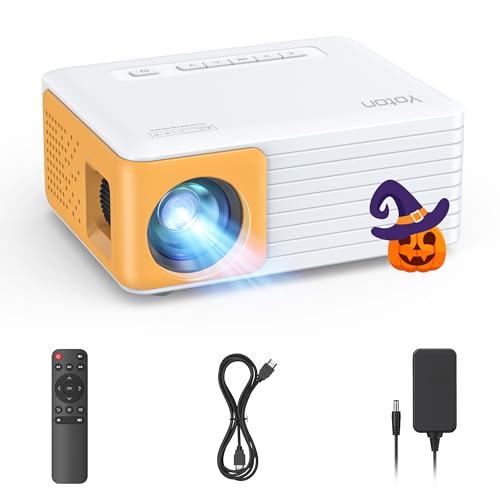 YOTON Mini Projecteur, Videoprojecteur 1080P Full HD, Y3 Retroprojecteur Portable, 200 Pouces, Zoom 25%, Projecteur Video Compatible avec HDMI USB iOS Android Firestick PS5