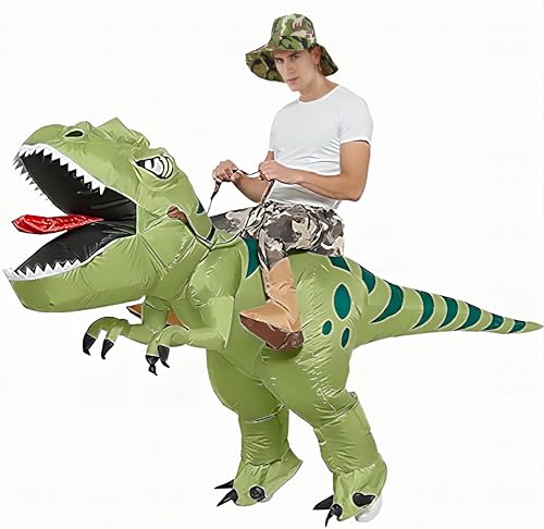 FXICH Costumes dinosaure gonflables Costume dinosaure adulte costume dinosaure carnaval fête costume dinosaure hommes femmes Halloween costume (adult-L 150-190cm)