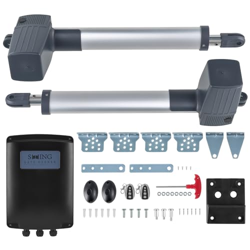 CO-Z Kit de motorisation pour portails battants, 80W MAX 600 kg pour deux portes de 300kg et 2,5m, avec 2 télécommandes