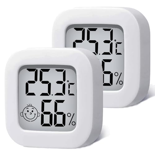 PAIRIER 2 pièces Mini LCD Thermomètre Hygromètre Interieur Termometre Maison Convient pour Les Chambres D'enfants,Les Chambres de Personnes âgées etc