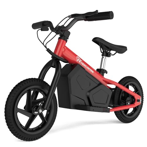 EVERCROSS EV06M Vélo Electrique pour Enfants 24V 100W avec Pneu Gonflable de 12 Pouces et Siège Règlabe,Moto Electrique pour Enfants Agès de 3 à 5 Ans