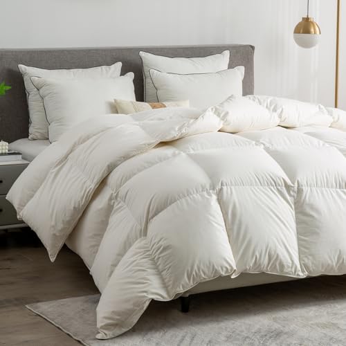 BPC Couette de Luxe en Duvet 220x240，100% Coton Biologique Couette Hiver Chaude en Duvet 240x220 cm, Couette Ultra-Soft Hotel Collection 2 Personnes Duvet, Oeko-Tex et RDS