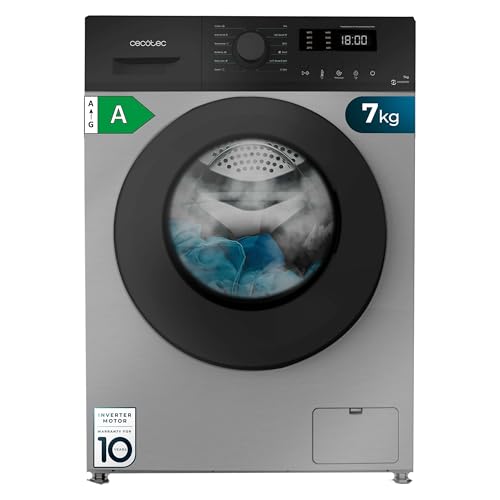 Cecotec Lave Linge 7Kg Bolero DressCode 7150 Inverter Steel A. Machine À Laver 12 Programmes,1400 Tr/Min. Moteur Inverter Plus, SteamMax Et Fonction Drum Clean. KidLock Et DelayStart