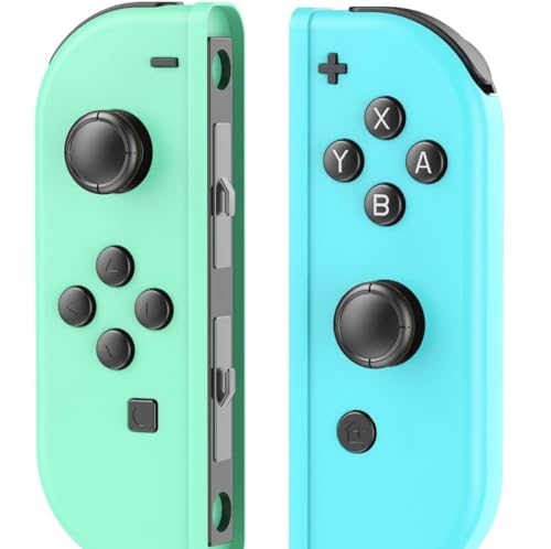 Mhwlhbx Manettes Switch sans fil, L/R Paire manettes Switch compatibles avec Switch/OLED/Lite, manettes de remplacement pour Switch supportant le réveil et le gyroscope 6 axes-Green