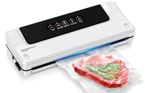 Machine Sous Vide Alimentaire 4 en 1 Bonsenkitchen - Appareil de Mise Sous Vide la Cuisine et la Conservation - Y Compris Sacs et Rouleau Sous Vide pour Aliments, Viandes, Légumes, Fruits-VS2000