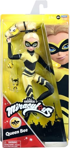 Bandai - Miraculous Ladybug - Poupée Mannequin 26 cm - Queen Bee - Poupée Miraculous avec yoyo et kwami - P50003