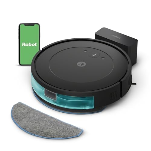 iRobot Roomba Combo Essential (Y0110) - Robot Aspirateur et Laveur Connecté - Efficace et Puissant - Système de Nettoyage en 4 étapes -3 Niveaux d'aspiration - Programmable Via Application ou Voix