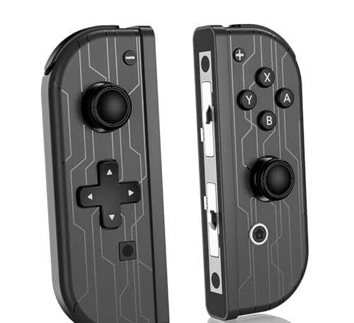 kipylca Manette Switch, Gamepad sans Fil Manettes Replacement L/R Joy Cons pour Switch Lite/OLED Fonction de 6-Axes Gyroscope/Contrôle de Mouvement/Dual Vibration/Wake-up/Capture-Gray