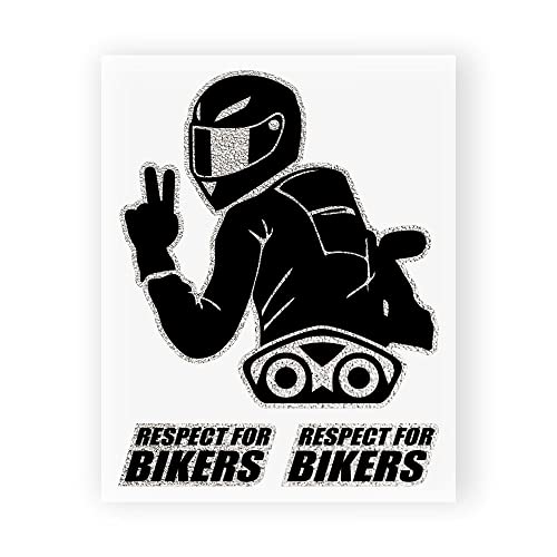 4R Quattroerre.it 6341 Autocollant Super-profilé Respect for Bikers, 10 x 12 cm, Noir