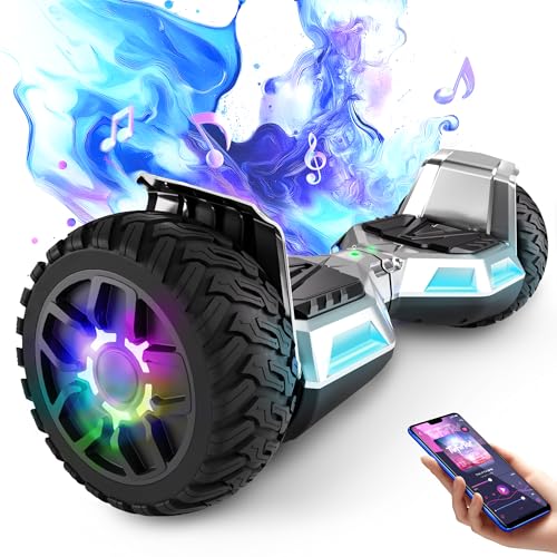 8.5 Pouces Hoverboard tout terrain avec lumières LED, Hoverboard tout terrain auto-équilibrant avec Bluetooth pour enfants