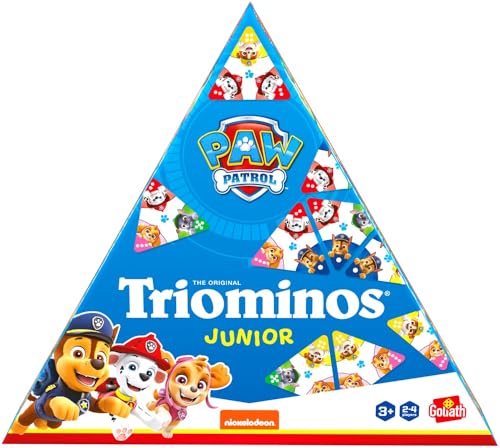 TRIOMINOS Junior - Edition Pat' Patrouille - Jeu de Dominos pour Enfants dès 3 Ans - Dominos à 3 côtés - Jeu d'Observation & Association - Double Face Triominos ou Puzzle - 1 à 4 Joueurs - 20 Min