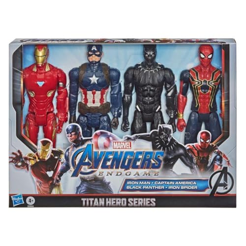 The Avengers Marvel Endgame Black Panther,Captain America,Iron Man Titan Hero Series Lot de 4 Figurines