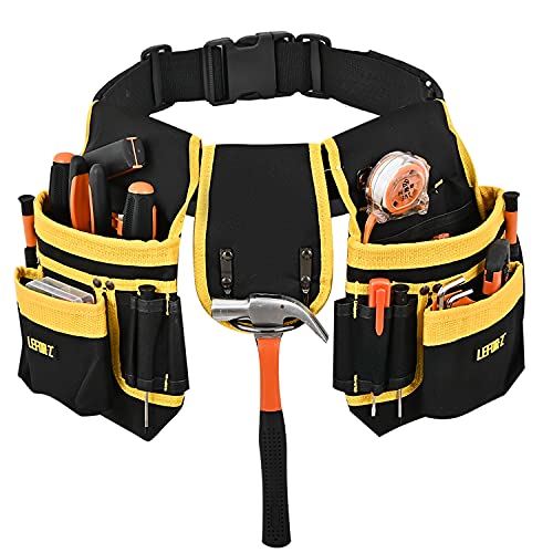 Ceinture porte Outil,Ceinture Outils Bricolage avec 26 Poches,Ceinture Outils Robuste pour Homme,Sac de Rangement Réglable et Détachable pour électricien,Charpentier,Construction,Ceintures de Travail