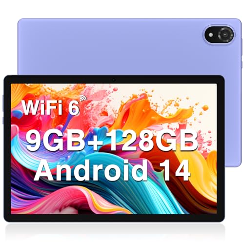 DOOGEE U10 Android 14 Tablette 9GB RAM+128GB ROM (1TB TF) WiFi 6 Tablette Tactile 10 Pouces 2024, Quad-Core 2.0 GHz, 5060mAh / 8MP+5MP / Widevine L1/ BT 5.0, Violet