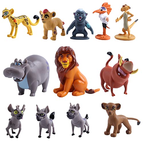 HERMJ Le Roi Lion Figurines 12 Pièces,Lion King Figurine Gâteau Topper, pour Enfants Décor de Fête