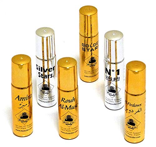 Pack de 6 parfums différents de la marque Musc d'Or - Edition de Luxe (6 x 8 ml)