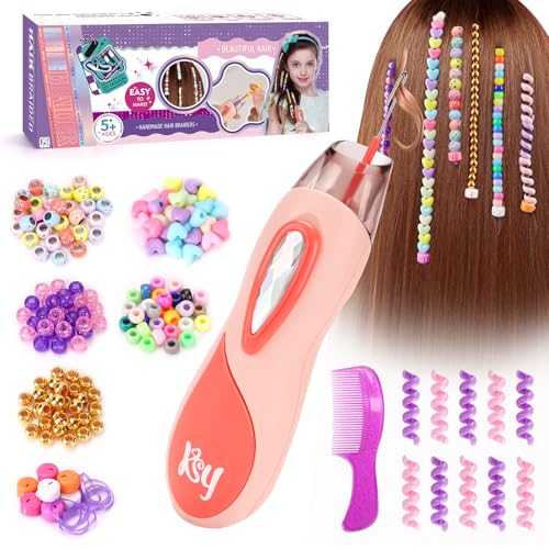 Cadeau Filles 5 6 7 8 Ans Enfants: Accessoires Cheveux Jouets pour Filles 7-12 Ans Perles pour Cheveux Tressés Cadeaux Anniversaire pour Filles 8 9 10 Ans Amusant Machine a Tresser Les Cheveux