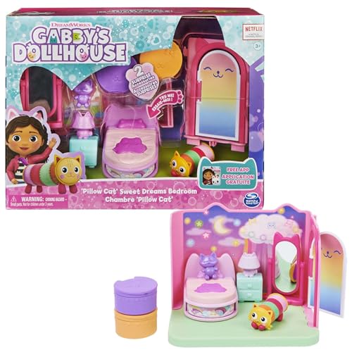 Gabby et la Maison Magique - Gabby Dollhouse - Playset La Chambre Polochat - 1 Figurine + Accessoires - Pièce Pour Maison de Poupée - Dessin Animé Gabby Et La Maison Magique - Jouet Enfant 3 Ans et +