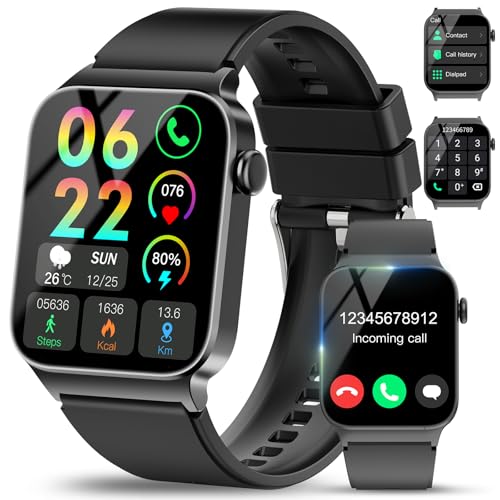 VKROBAG Montre Connectée Homme Femme avec Appel Bluetooth, 1.85" HD Smartwatch avec 100+ Modes Sportifs, Fréquence Cardiaque, Moniteur Sommeil, Podometre, Montre Intelligente IP68 pour Android iOS