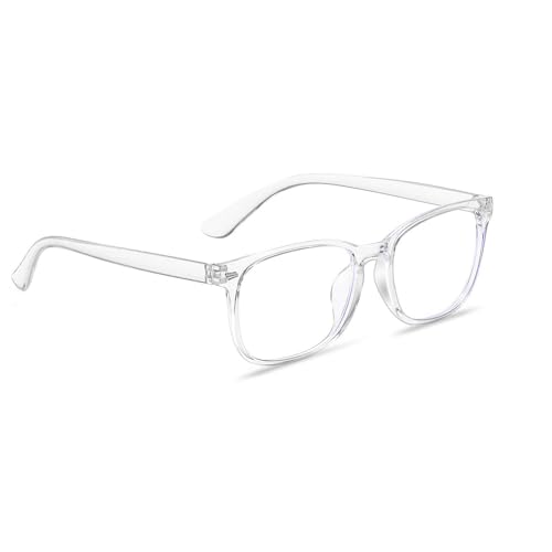 Lunettes Anti Lumière Bleue,UV400 Lunette Gaming d'Ordinateur,Lunette Monture Transparent Homme Femme,Soulager Les Verres De Fatigue Des Lunettes,Pour Gaming,Lecture,écriture,Couture (Transparent)
