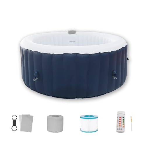 71" Spa Gonflable carré Rond Spa Bien-être intérieur et extérieur Chauffant avec Jets massant, 2-4 Personnes