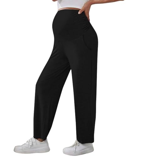 Pantalon de loisirs pour femme enceinte - Décontracté - Long et confortable - Pantalon de grossesse - Pantalon de maternité - Pantalon de jogging - Pantalon de maternité - Pantalon de maternité -