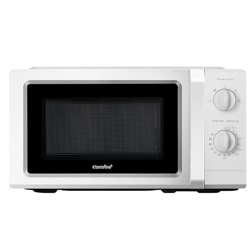 COMFEE' Micro-ondes Onduleur CMO-MP012OC(WH), 700W de Puissance, 5 Niveaux de Puissance, Décongélation, Minuterie de 30 minutes, 19L, Blanc