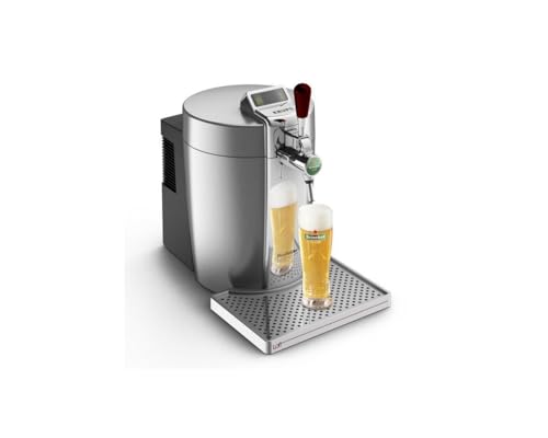 Krups Beertender Machine bière pression, Fûts de 5 L, Témoin lumineux, Bière fraîche, Installation facile, Indicateur température, Indicateur volume restant, Loft Edition Silver VB700E00