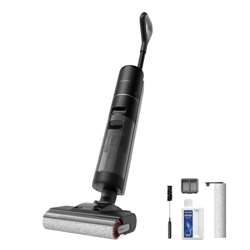 dreame H12 Pro Ultra Aspirateur Eau et poussière, Lavage 60 °C, Séchage 30 Min, Nettoyage Auto Double Rotation avec Racleur Résistant, Aspiration 16 kPa, Brosse 2 Bords, Détection Intelligents