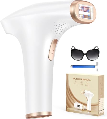 Haarlosy Épilateur Lumière Pulsée de Glace,IPL Épilateur Laser 999900 Flashes avec 9 Niveaux et 3 Fonctions - HR/SC/RA pour Femme et Homme, visage, corps, bikini, aisselles