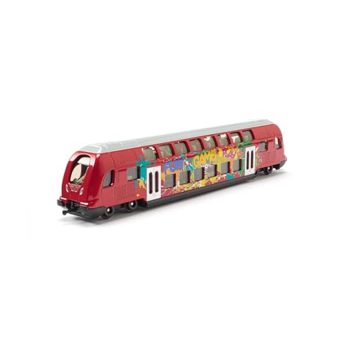 siku 1791 - Train À Deux Étages, 1:87, Rouge, Métal/Plastique, Design Graffiti