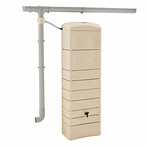 Alice's Garden - Récupérateur d'eau Mural Chastang 300L Beige avec kit raccord chéneau Inclus