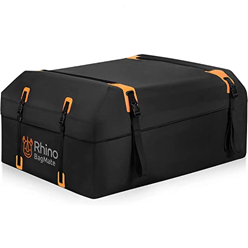 Sac de Toit pour Voiture Rhino BagMate| Coffre de Transport XL 540 L (19 c.Ft) | Sac de Toit sur, Matière Souple, & Résistante| 100% Imperméable | Sac de Transport s'adapte à Toutes Les Voitures