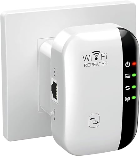 beseloa Répéteur WiFi Puissant 300Mbps Amplificateur WiFi Puissant 2.4GHz WiFi Range Booster WiFi Répéteur Extenseur sans Fil avec Port Ethernet, WiFi Extender WiFi Booster, RJ45, Protection WPS