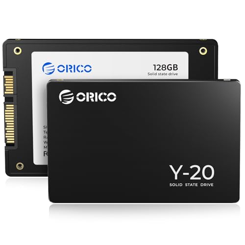 ORICO 128Go 2,5 Pouces SSD Interne SATA III 6Gb/s, 3D NAND Jusqu'à 500Mo/s Vitesse de Lecture, Compatible avec Les Ordinateurs Portables et Les PC de Bureau- Y20
