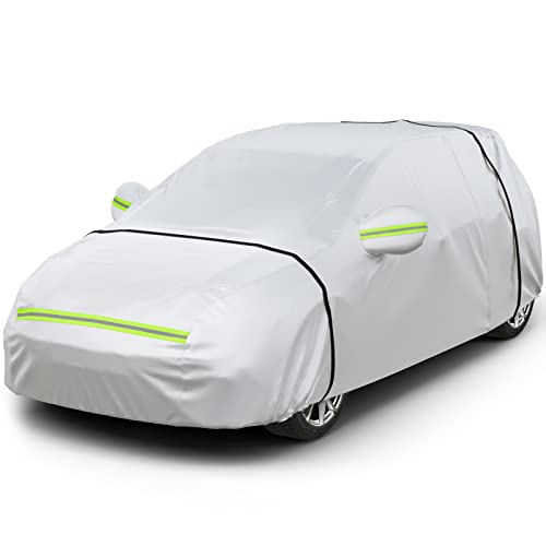 Favoto Bâche Voiture Exterieur Housse de Protection PEVA Couverture Imperméable Auto, Ouverte Latérale pour Cabine, Doublure en Coton Respirant, Anti UV Neige Poussière pour À Hayon 435x180x160cm