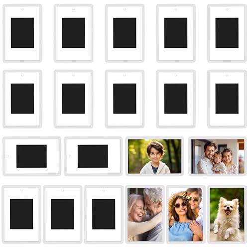 Kurtzy Lot de 20 petits cadres photo magnétiques – Mini cadres photo pour aimants de réfrigérateur personnalisés – pour photos de 7 x 4,5 cm – Aimants photo pour réfrigérateur/cadres magnétiques