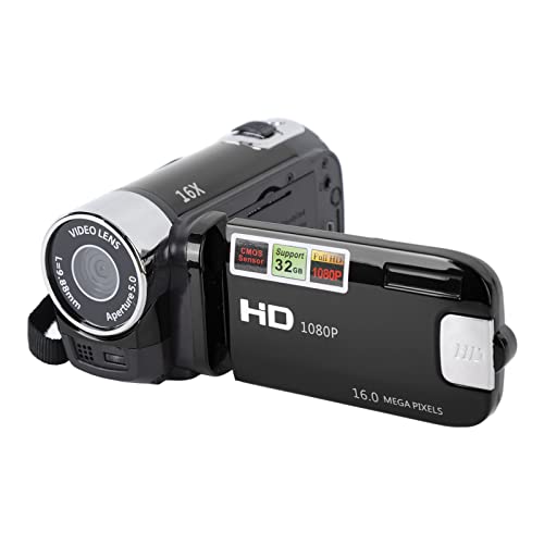 Appareil Photo Numérique, Caméscope, Caméra DV 16MP, Caméra Vidéo à Zoom Numérique 16x, Appareil Photo Numérique à écran Rotatif TFT 2,7 Pouces (Noir)