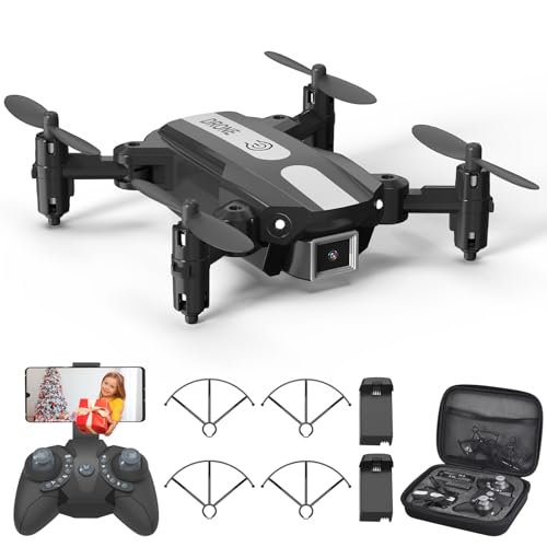 Wipkviey Mini drone avec camera - 1080P HD FPV drones pour enfants débutants, Avec une touche décollage/atterrissage, Flip 3D, Capteur de gravité, Contrôle gestuel, Commande vocale, 2 Batteries - T25