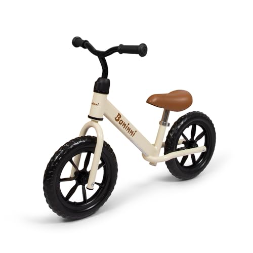 Baninni Draisienne Enfants Ultra Légère sans Pédales 2-5 Ans, Vélo d'Équilibre Hauteur Réglable, Supporte Jusqu'à 50 kg-Durable - Vélo Bébé pour Garçons et Filles - Lola Beige Noir