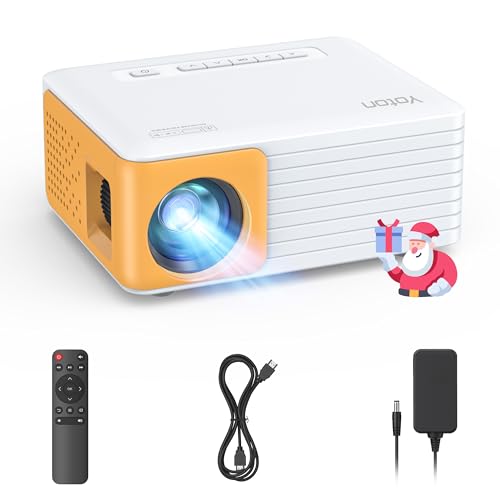 YOTON Mini Projecteur, Videoprojecteur 1080P Full HD Supportée, Y3 Retroprojecteur Portable, 130 ANSI, Zoom 25%, Projecteur Video Compatible avec HDMI USB iOS Android Firestick PS5