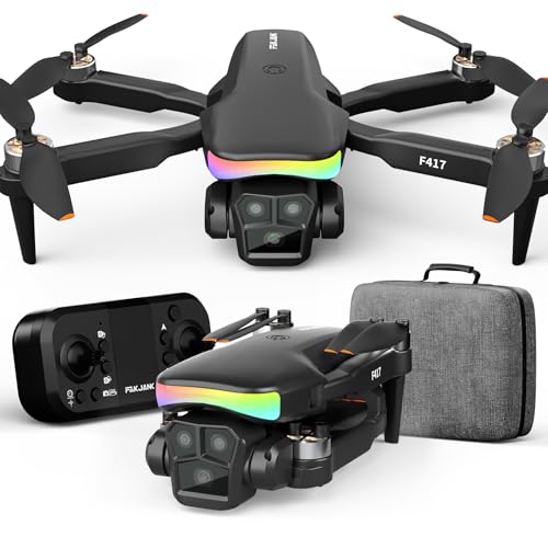 F417 Drone avec Camera pour Enfant 1080P,RGB Light Drone avec 90°Réglage électrique pour Débutants,FPV Mini Drones avec Vidéo en Direct WiFi,RC Quadricoptère Cadeau et Jouet pour Enfant,Drone Adulte